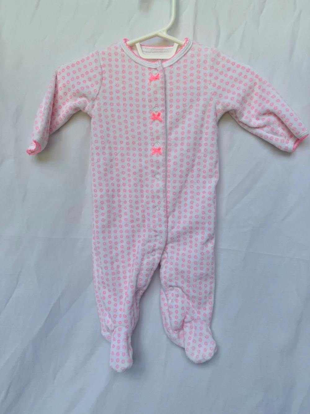 3 MTH Carter's Light Pink Floral Footed One-Piece